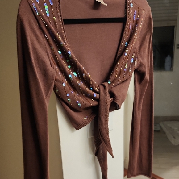 Debut Sequin Embellished Tie-Front - Picture 6 of 6